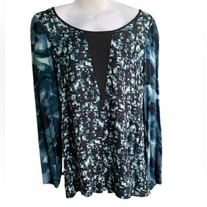 SANDWICH Design Long Sleeve Lightweight Blue/White Blouse, size EU38=US 8.